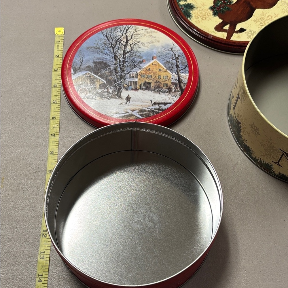 Festive Reindeer Tin Storage Box